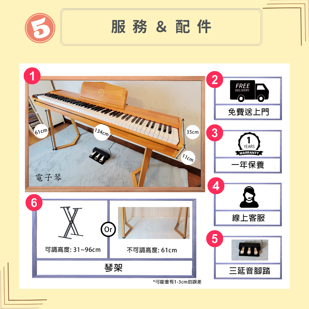 【重鎚鍵電子琴 】 【Vintage Style Digital Piano】