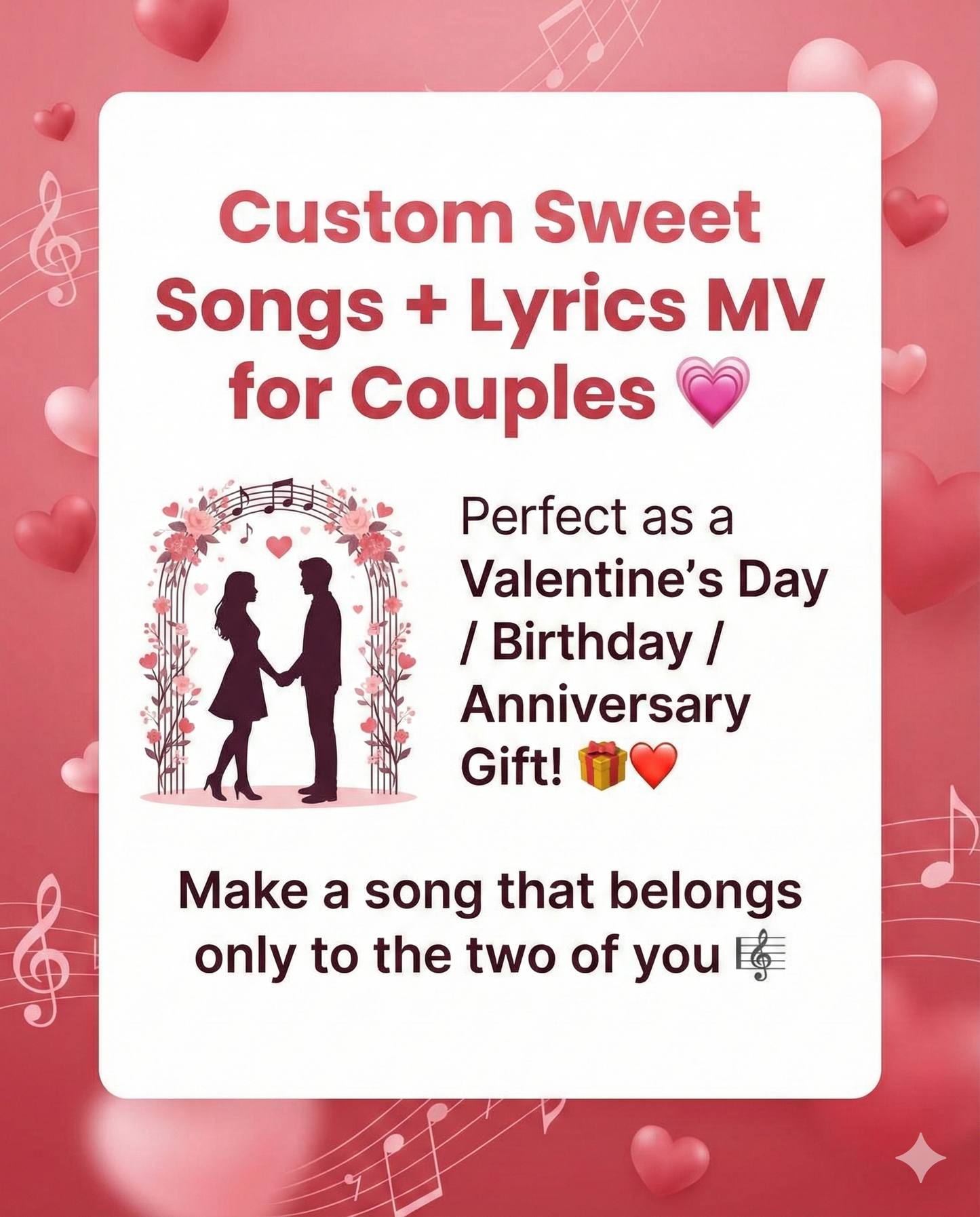 Custom Sweet Songs + Lyrics MV for Couples 💗